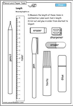 Length And Width: Measure School Supplies