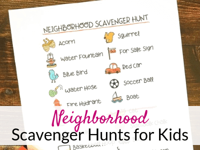 Neighborhood Scavenger Hunt With Free Printables