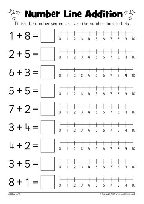 Number Line Addition Worksheets Sb