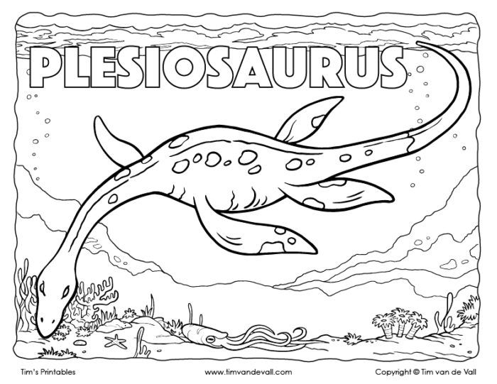 Plesiosaurus Coloring Page