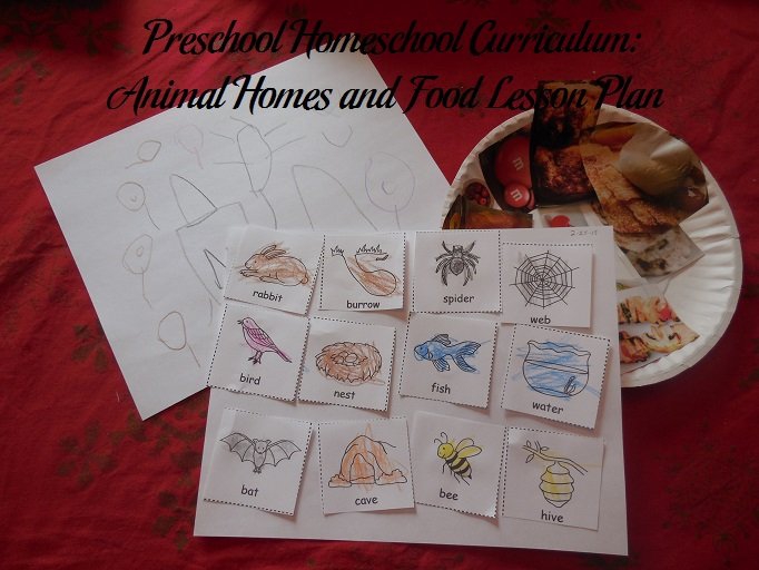 Preschool Homeschool Curriculum Animal Homes And Food Lesson Plan