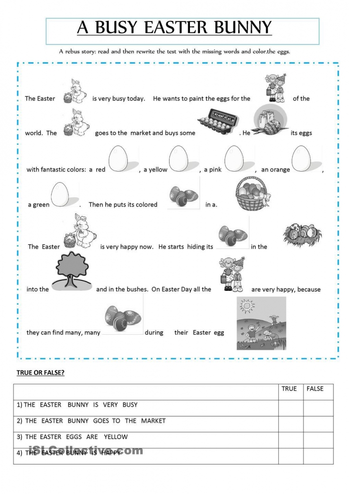 Rebus Story About An Easter Bunny