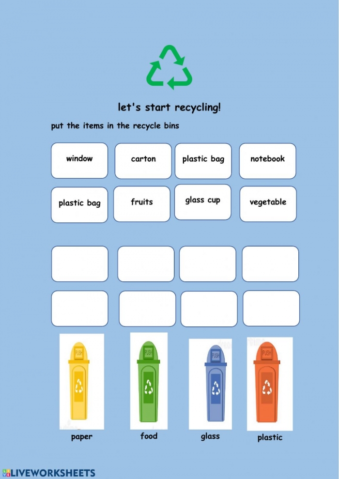 Recycling Worksheet Activity Worksheet