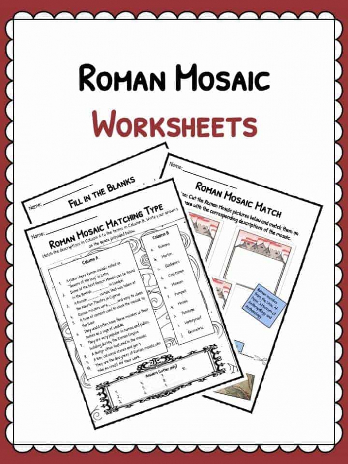 Roman Mosaics Facts  Information   Worksheets