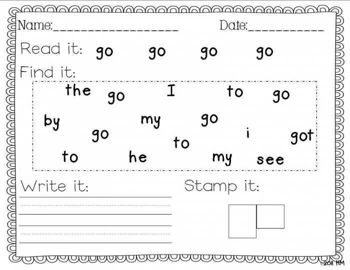 Sight Word Writing Practice