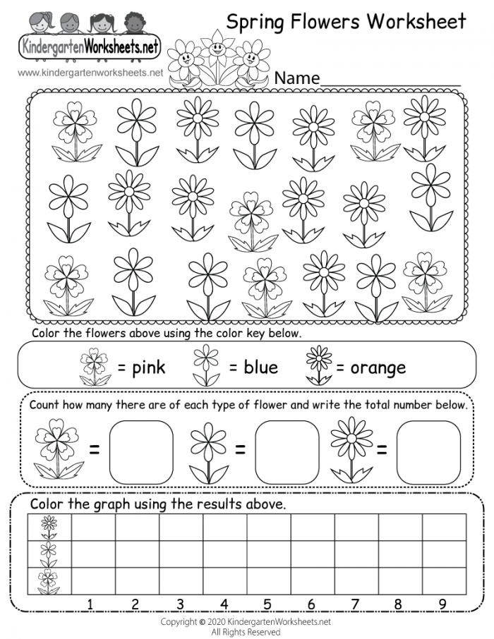 Spring Flowers Worksheet