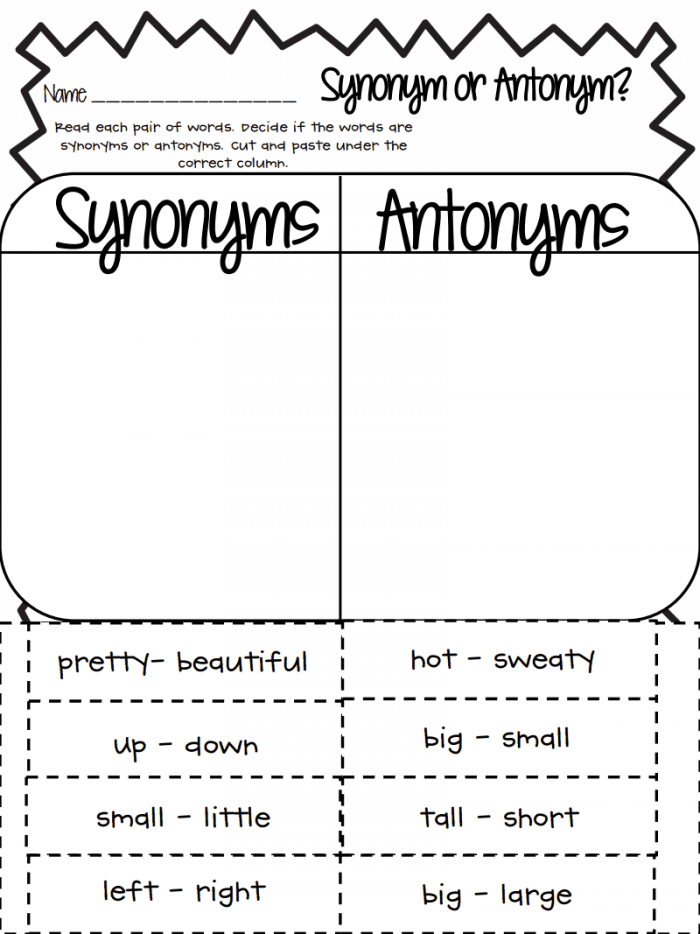 Practice Test Synonyms And Antonyms Worksheets 99Worksheets