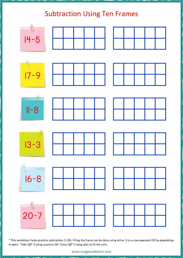 Ten Frame Worksheets
