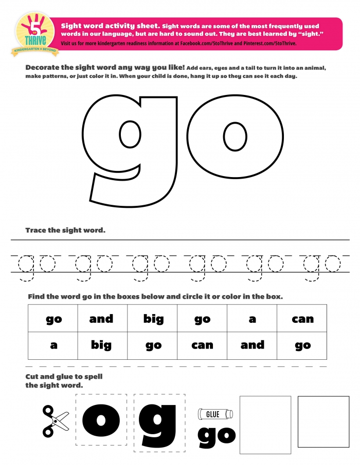 Write The Sight Words Go Worksheets 99Worksheets