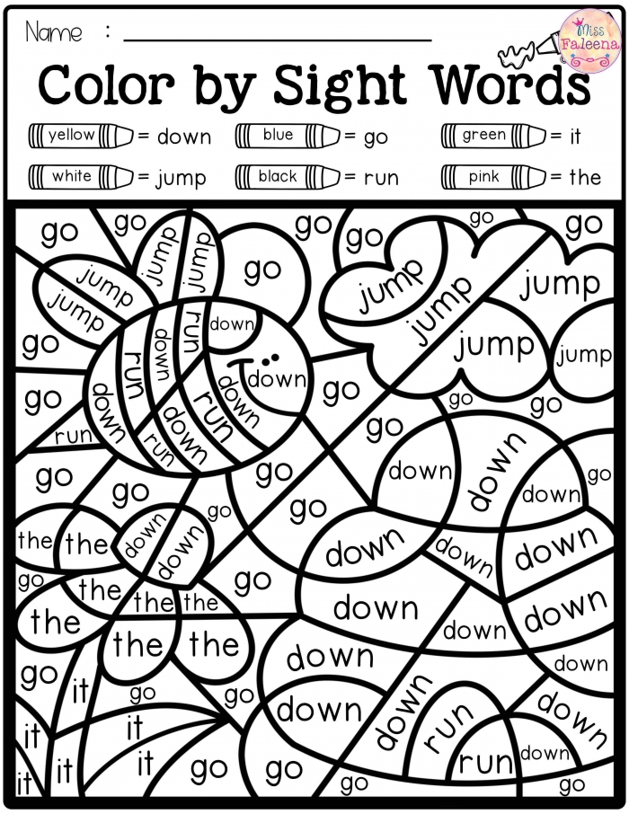 There Are  Pages Of Color By Sight Words Worksheets In Spring