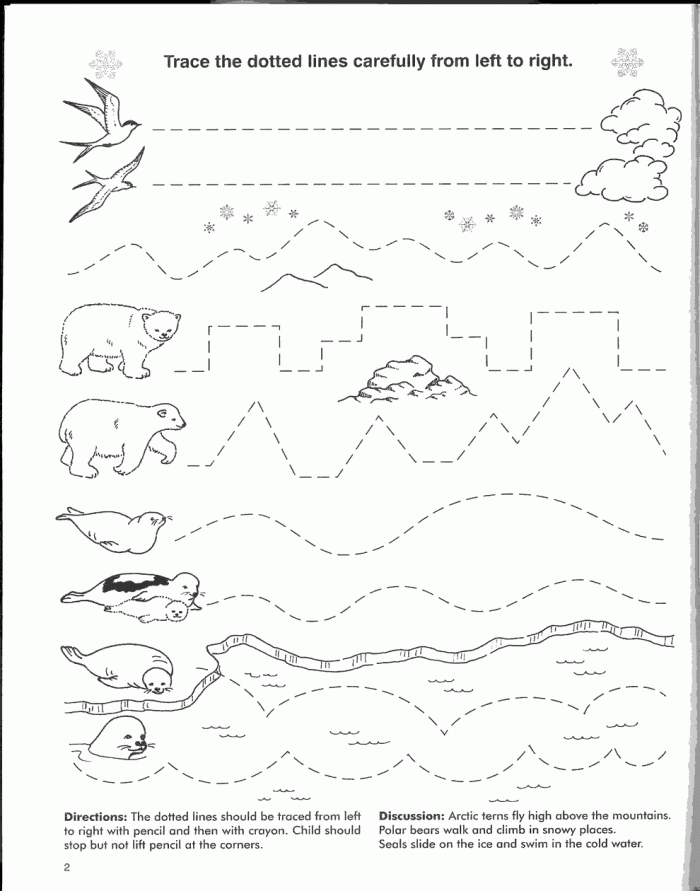 Tracing Line Snow Sled Worksheets 99Worksheets