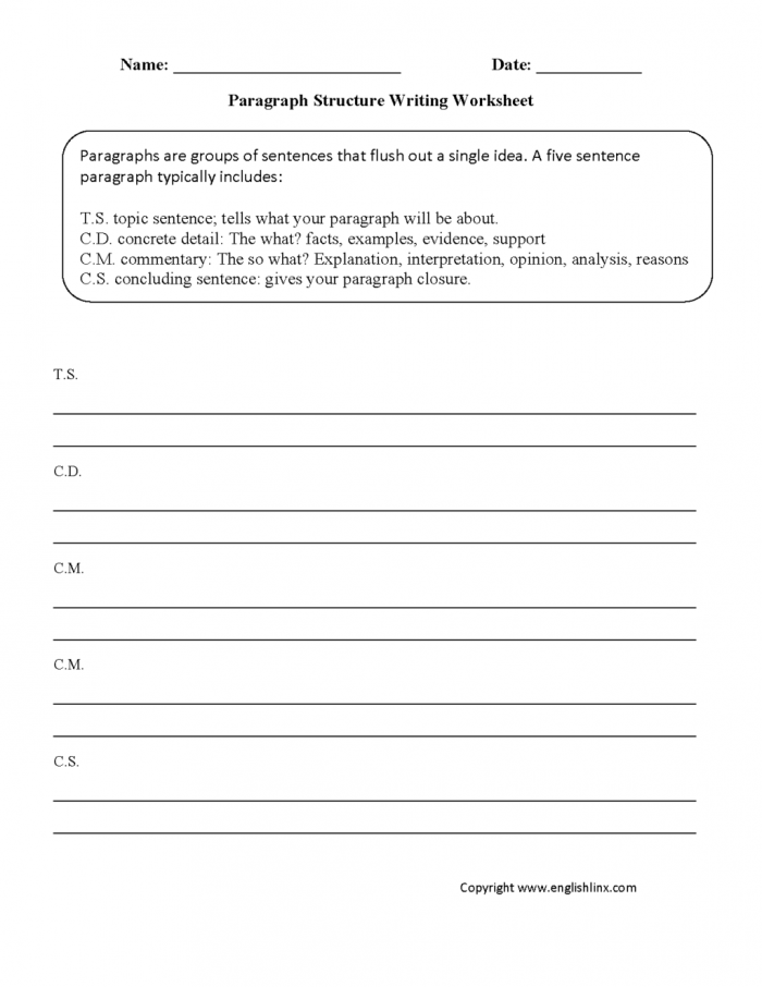 Worksheet  Writing Worksheets Paragraph Practice Worksheet