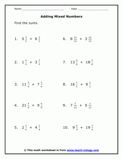 Adding Mixed Fractions With Unlike Denominators