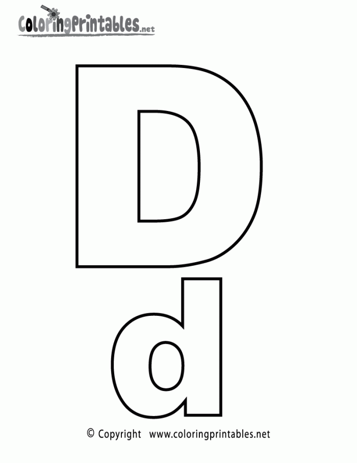 Alphabet Letter D Coloring Page