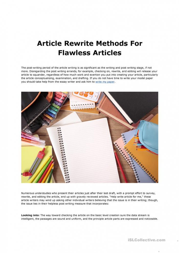 Article Rewrite Methods For Flawless Articles