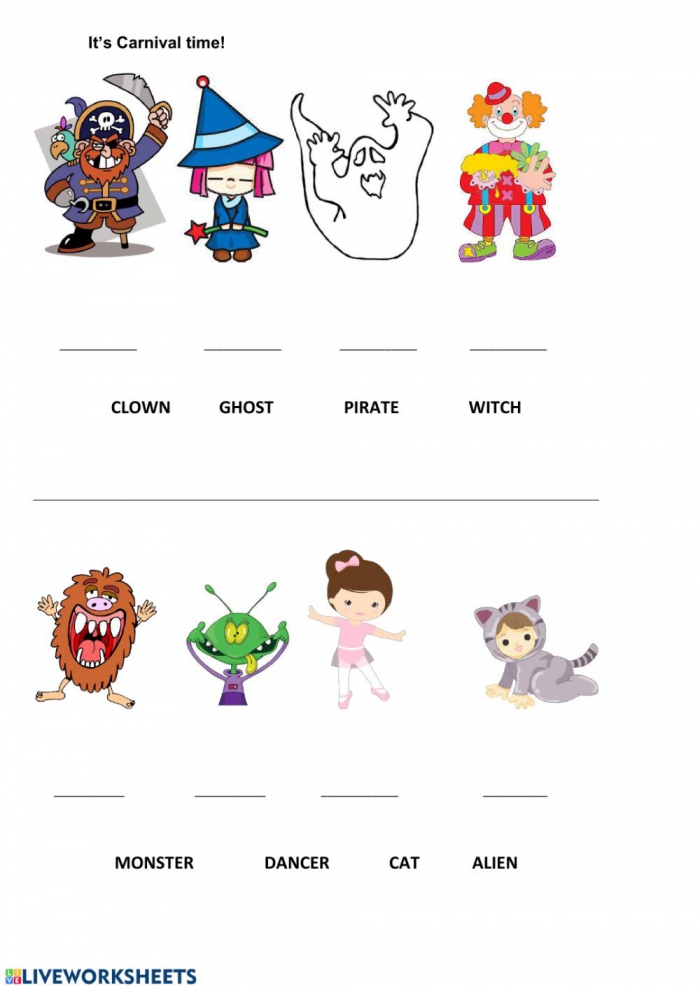 Carnival Interactive Worksheet