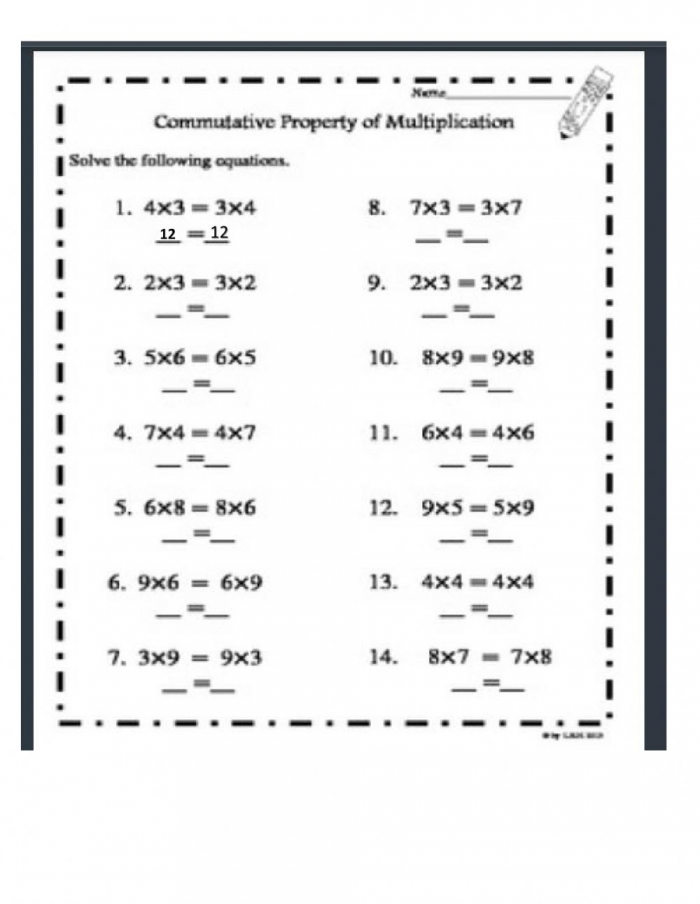  multiplication properties worksheet Distributive Property Of multiplication Worksheets K5 Learning
