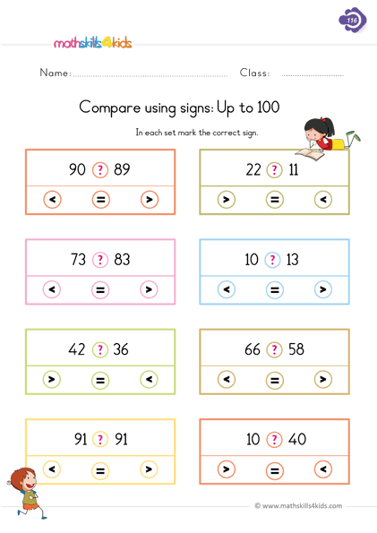 Compare Using Signs Up To