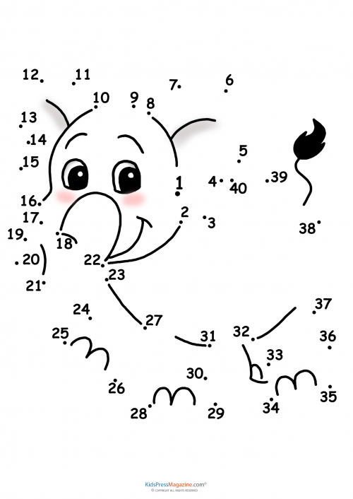 Connect The Dots Elephant Worksheets 99worksheets