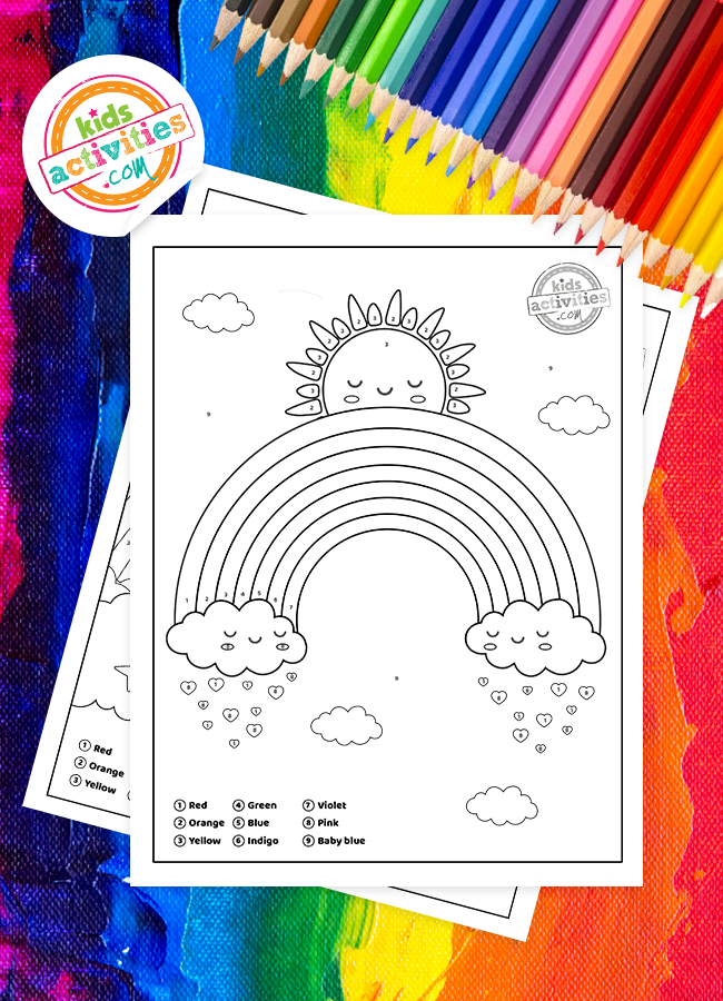 Download Free Color By Number Rainbow Worksheets