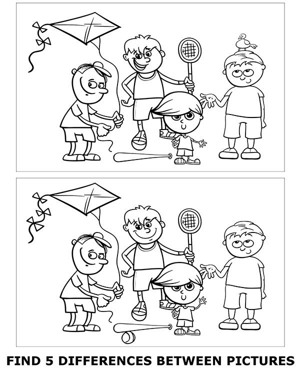 Easy Worksheet For Children Find The Differences