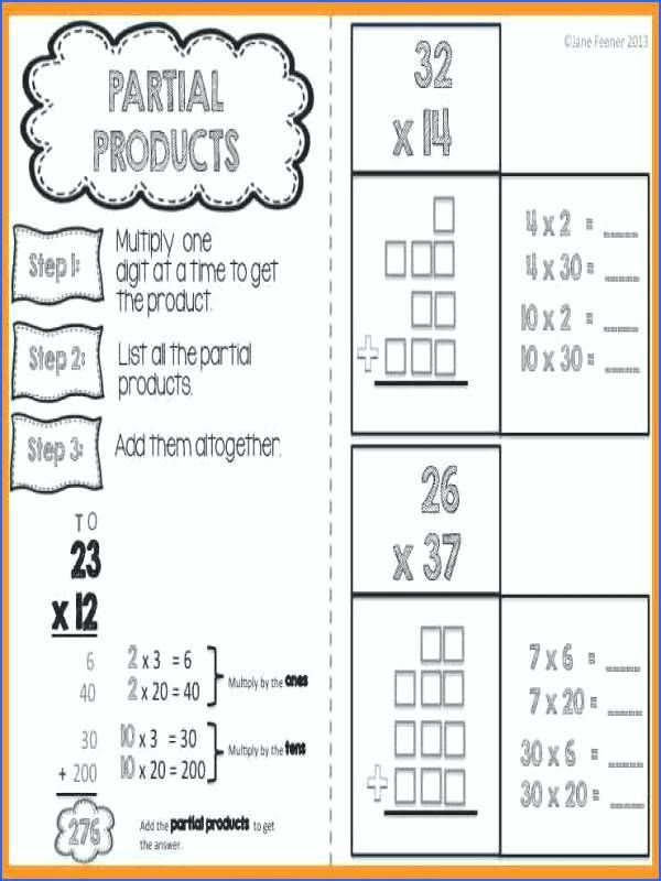 Fabulous Partial Products Worksheets Image Ideas Jaimie Bleck