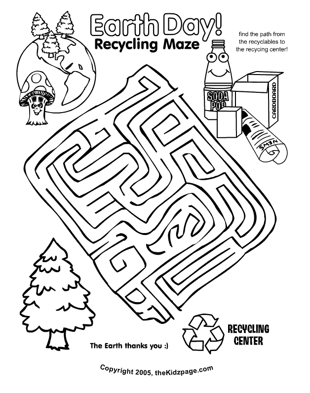 Free Earth Day Recycling Maze Activity Sheet An Easy  Printand