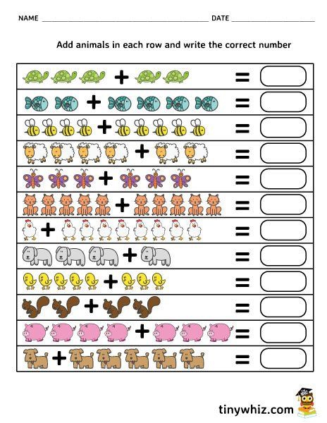 Free Math Counting Printable Worksheet Animals Worksheets