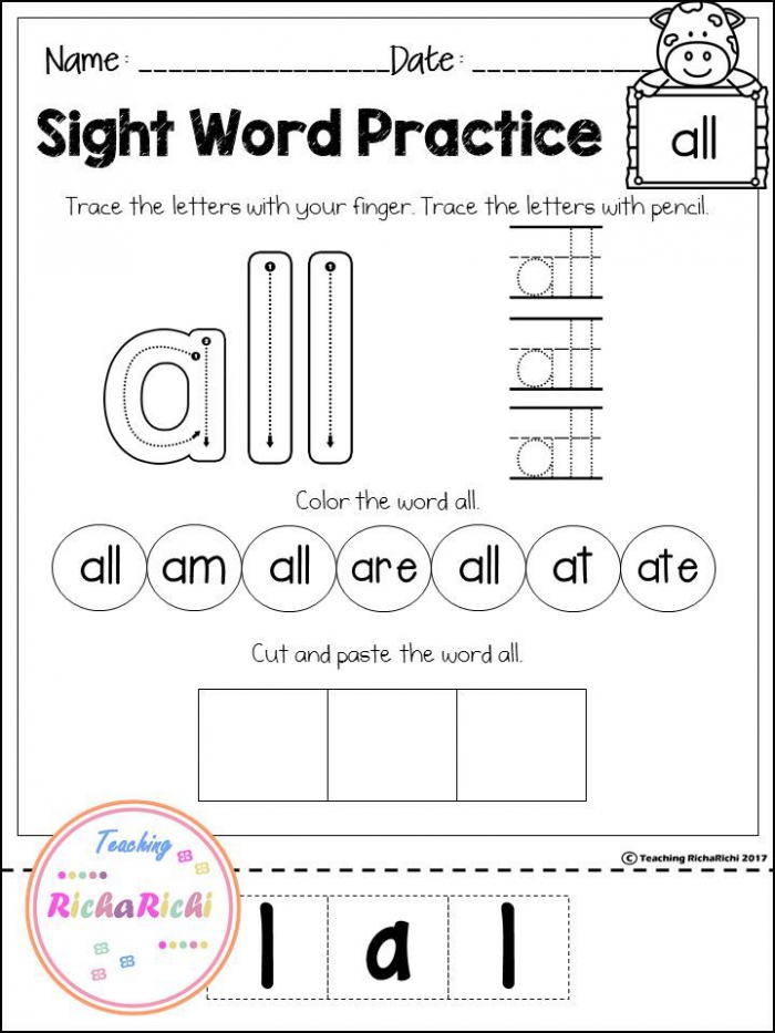 Freebies  Free Sight Word Primer Activities  Worksheets  No Prep