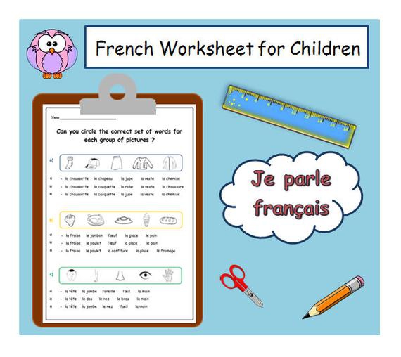 French Learning  French Worksheet Printable For Children