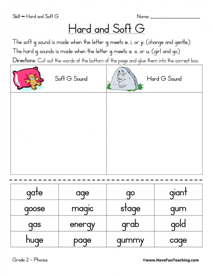 Hard And Soft G Worksheets 99Worksheets
