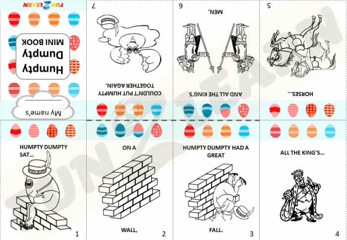 Humpty Dumpty Worksheet Color In And Make A Mini Book