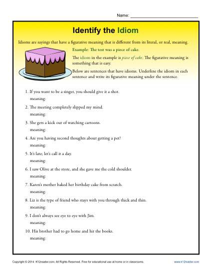 Identify The Idioms