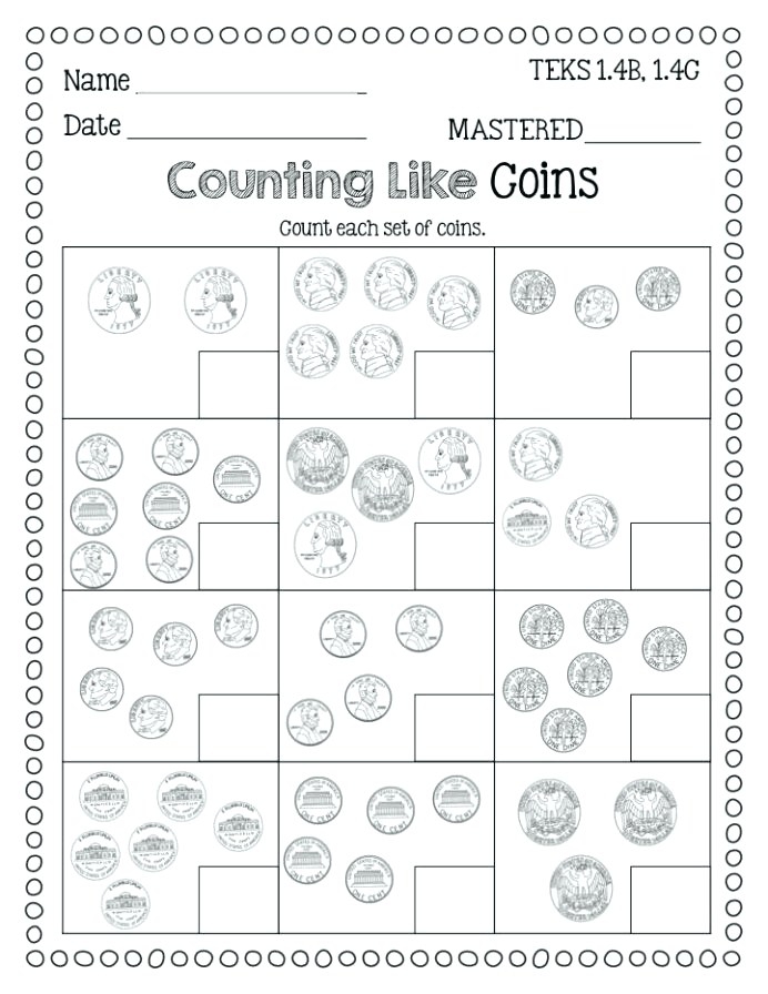 Identifying Coins Counting Freebie Flying High Grade Money Math