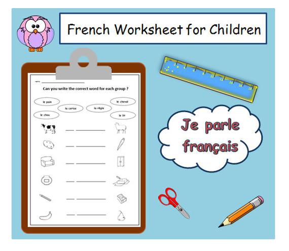 Learn Basic French Vocabulary With School Worksheet  Matching