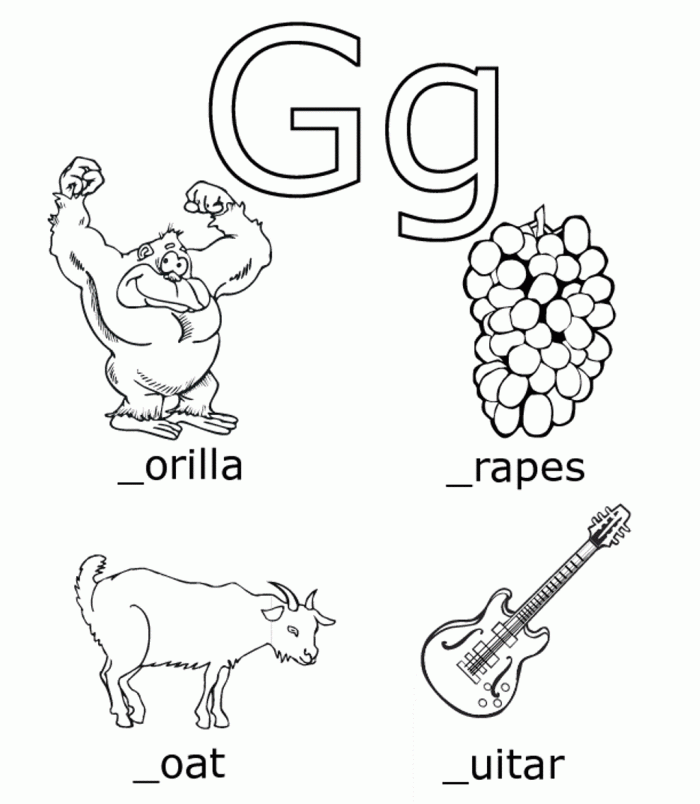 Letter G Coloring Pages Preschool Letter G Ghost Coloring Pages