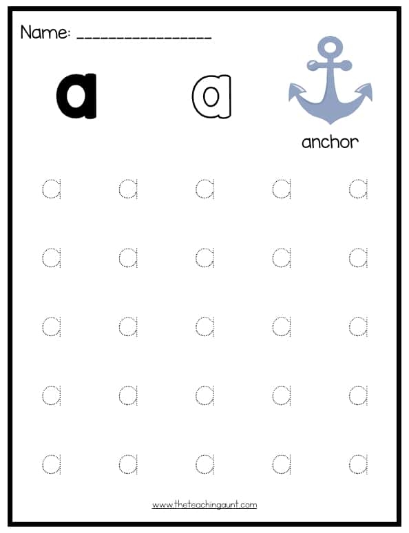 Lowercase Letters Tracing Worksheets Set