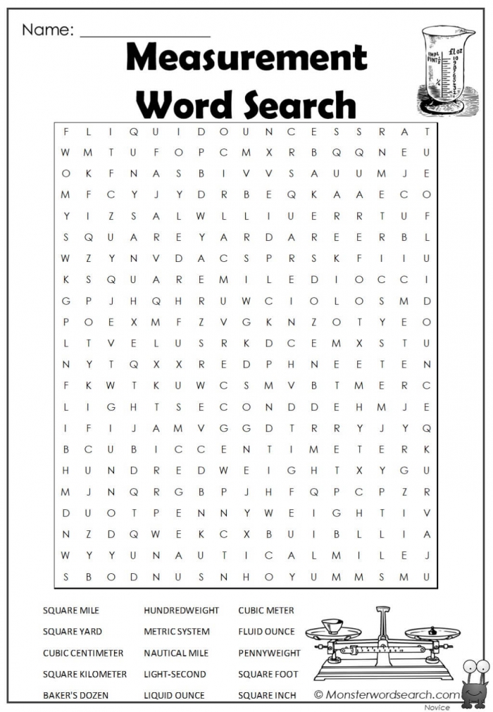 Measurement Word Search