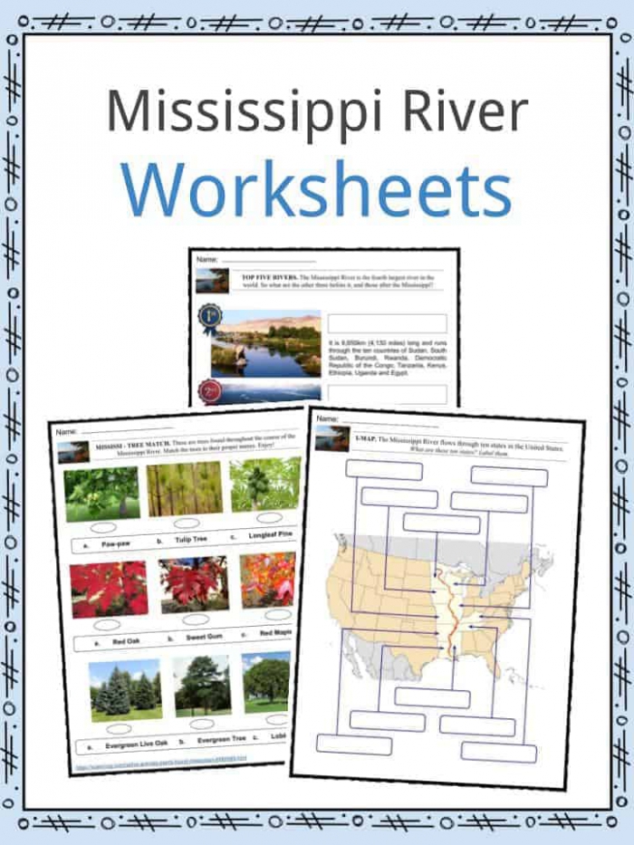 Mississippi River Facts  Worksheets  Length  Size   History For Kids