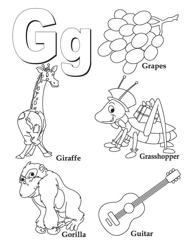 My A To Z Coloring Book Letter G Coloring Page