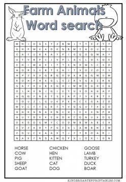 Animal Word Search: On The Farm