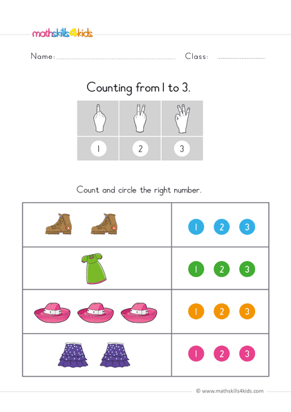 Preschool Math Worksheets Counting To
