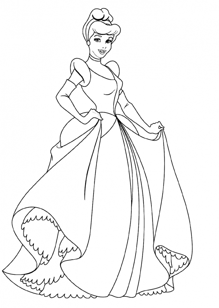 Princess Cinderella Coloring Pages For Coloring Class