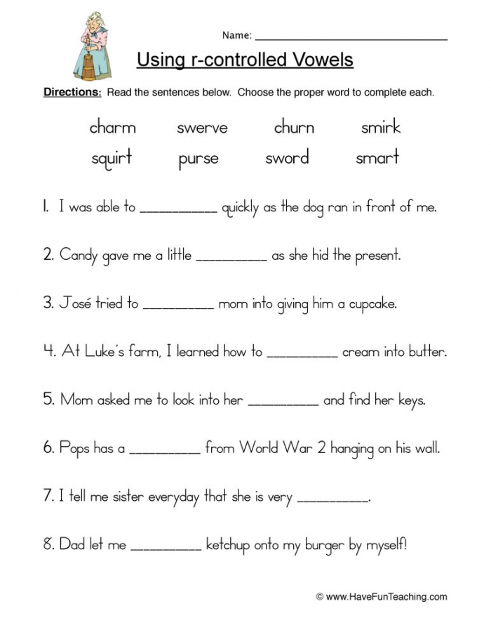 R Controlled Vowels Words Worksheet  Have Fun Teaching