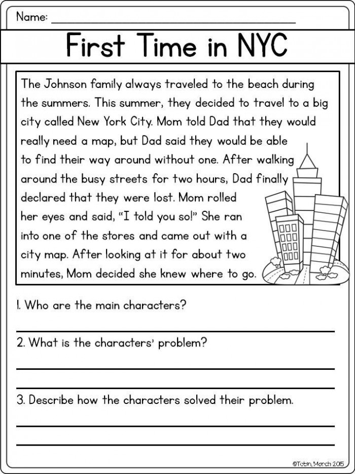 Problem And Solution Comprehension Worksheets Grade 1 Free Printable