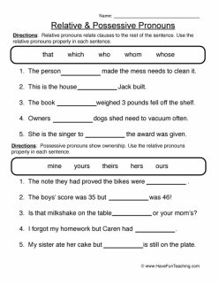 Possessive Pronouns