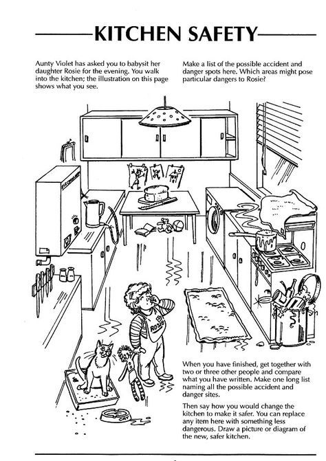 Safety In The Home Worksheets Kitchen