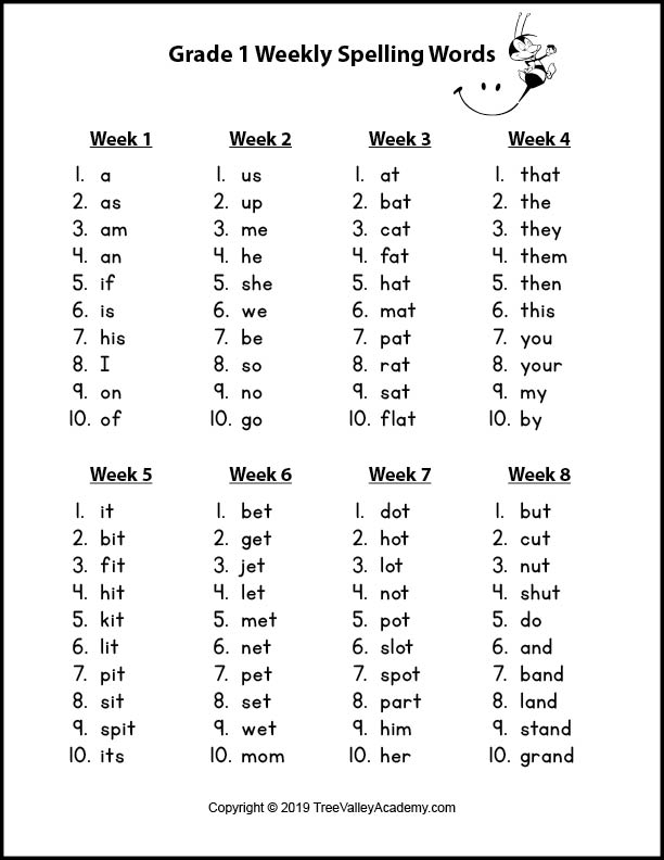 St Grade Spelling Words