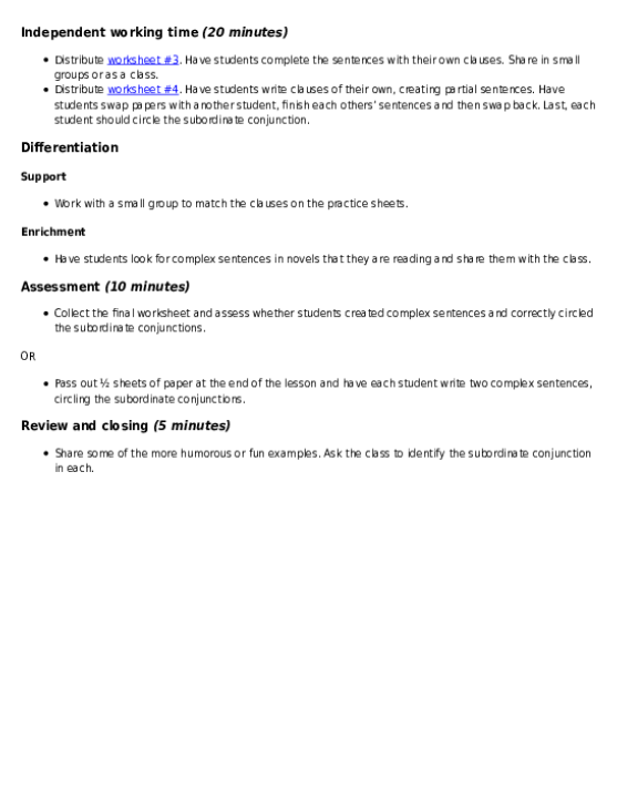 Writing More Complex Sentences