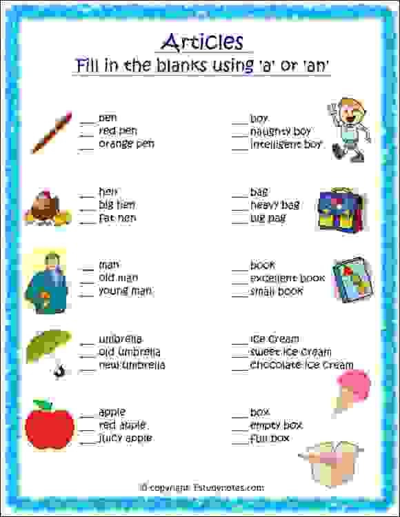 A And An Worksheet